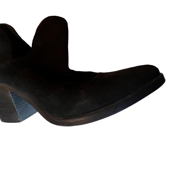 Steve Madden Suede Cut Out Pointed Toe Bootie Leather Black Size 8 - Picture 7 of 12